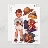 Vintag Paperdoll Little Boy Jimmy Postcard Postkarte (Vorne/Hinten)