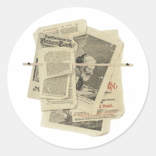 Vintag Papers Prints Scrapbooking Art Classic Runder Aufkleber (Vorderseite)