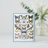 Vintag Papillon Butterflies Illustration Art Postkarte (Stehend Vorderseite)