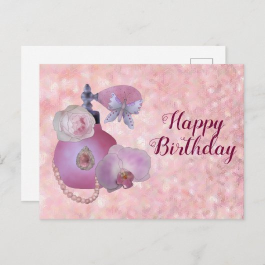 Vintag Parfüm Postkarte (Vorne/Hinten)