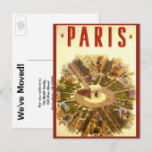 Vintag Paris, Arc de Triomphe, Adresswechsel Ankündigungspostkarte (Vorne/Hinten)