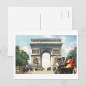 Vintag Paris Arc de Triomphe Postkarte (Vorne/Hinten)