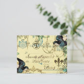 Vintag Paris Bluebird Postcard Postkarte (Stehend Vorderseite)
