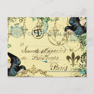 Vintag Paris Bluebird Postcard Postkarte