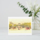 Vintag Paris Champs Elysees Postkarte (Stehend Vorderseite)