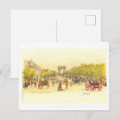 Vintag Paris Champs Elysees Postkarte (Vorne/Hinten)