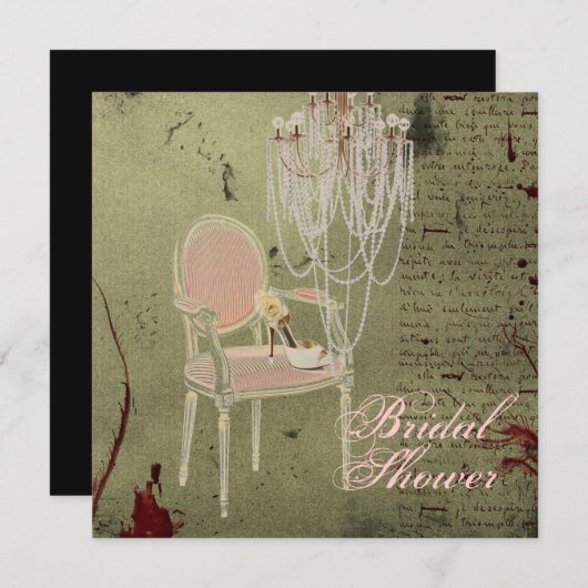 Vintag Paris Chic Bridal Dusche Einladung (Vorne/Hinten)