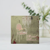 Vintag Paris Chic Bridal Dusche Einladung (Stehend Vorderseite)