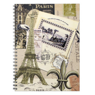 Vintag Paris Collage...notebook Notizblock