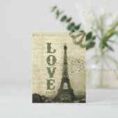 Vintag Paris Collage Postkarte (Stehend Vorderseite)