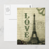 Vintag Paris Collage Postkarte (Vorne/Hinten)