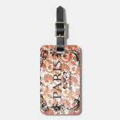 Vintag Paris Damask Gepäckanhänger (Vorderseite vertikal)