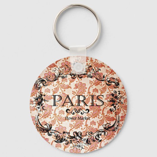 Vintag Paris Damask Schlüsselanhänger (Vorderseite)