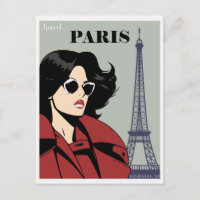 Vintag Paris Eiffel Tower Chic Woman