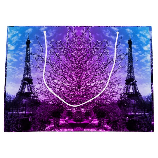 Vintag Paris Eiffel Tower Große Geschenktüte (Vorderseite)
