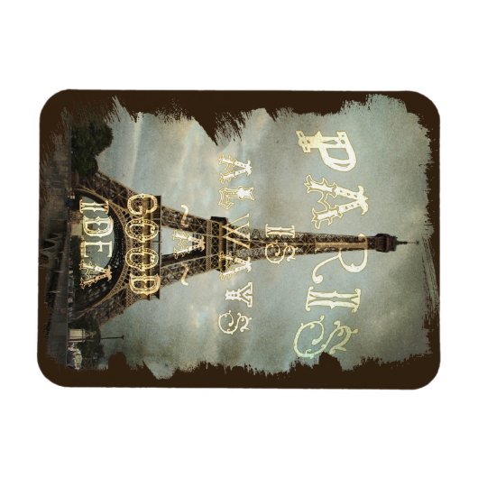 Vintag Paris Eiffel Tower Magnet (Horizontal)