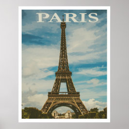 Vintag Paris Eiffel Tower Poster