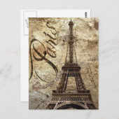 Vintag Paris Eiffel Tower Postkarte (Vorne/Hinten)