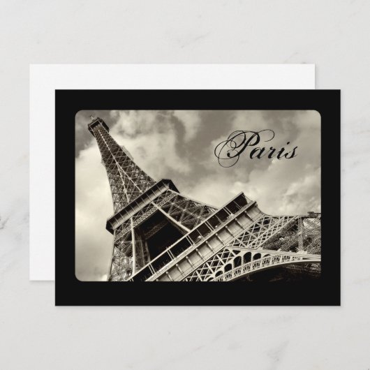 Vintag Paris Eiffel Tower Postkarte (Vorne/Hinten)