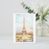 Vintag Paris Eiffel Tower Postkarte (Stehend Vorderseite)