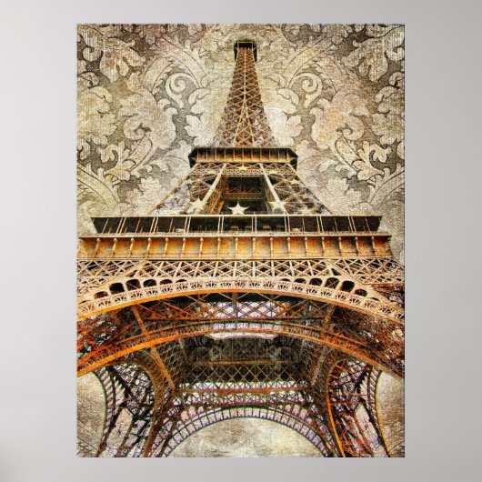 Vintag Paris, Eiffelturm Poster (Vorne)