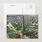 Vintag Paris, Eiffelturm Postkarte (Vorne/Hinten)
