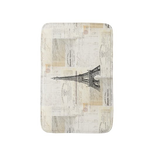 Vintag Paris Ephemera Bath Rug Badematte (Vorderseite Vertikal)