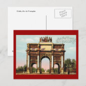 Vintag Paris, Etoile, Arc de Triumphe Postkarte (Vorne/Hinten)