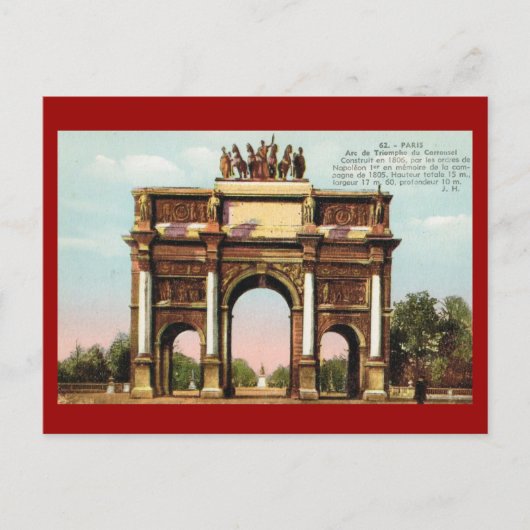 Vintag Paris, Etoile, Arc de Triumphe Postkarte (Vorderseite)