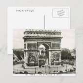 Vintag Paris, Etoile, Arc de Triumphe Postkarte (Vorne/Hinten)