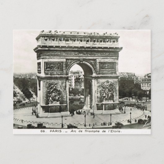 Vintag Paris, Etoile, Arc de Triumphe Postkarte (Vorderseite)