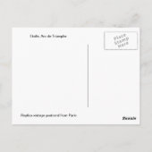 Vintag Paris, Etoile, Arc de Triumphe Postkarte (Rückseite)