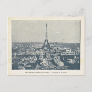 Vintag Paris, Expo 1900, Trocadero, Eiffelturm Postkarte