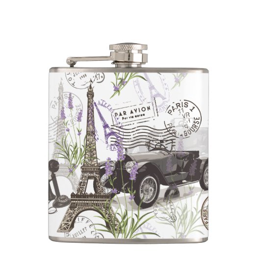 Vintag Paris Flachmann (Vorderseite)