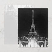 Vintag Paris Fontains Tower Eiffel Postkarte (Vorne/Hinten)