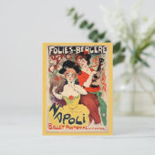 Vintag Paris France Folies Bergère Postkarte (Stehend Vorderseite)