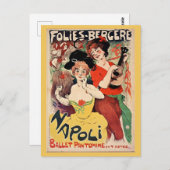 Vintag Paris France Folies Bergère Postkarte (Vorne/Hinten)