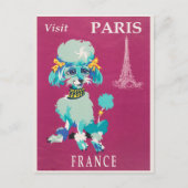 Vintag Paris France Poodle Postkarte (Vorderseite)
