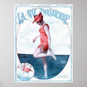 Vintag Paris Frankreich Anzug Fashion & Beach Poster
