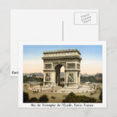 Vintag Paris Frankreich, Arc de Triomphe Postkarte (Vorne/Hinten)