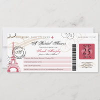 Vintag Paris - Frankreich Brautparty Boarding Pass