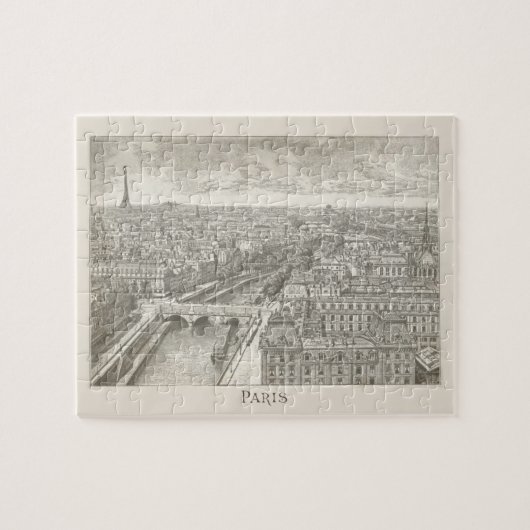 Vintag Paris Frankreich Eiffel Tower City Puzzle (Horizontal)