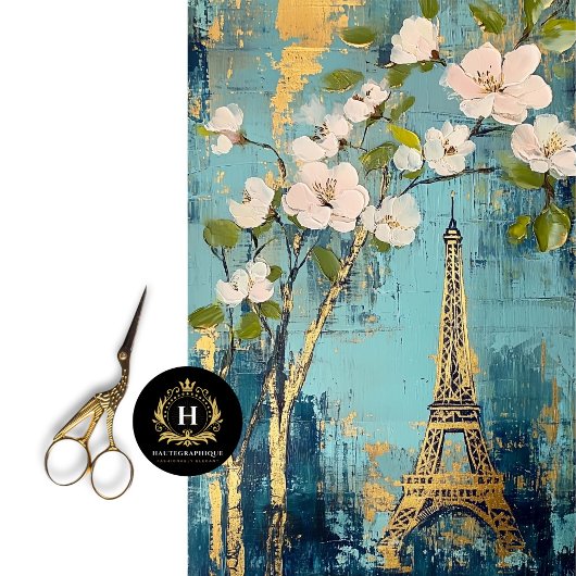 Vintag Paris Frankreich Eiffel Tower Decoupage Seidenpapier