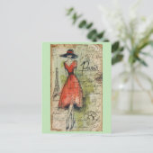 Vintag Paris Frankreich Eiffelturm Französische Mo Postkarte (Stehend Vorderseite)