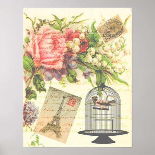 Vintag Paris Frankreich Eiffelturm Poster (Vorne)