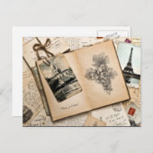 Vintag Paris Frankreich Erinnerungen Postkarte (Vorne/Hinten)