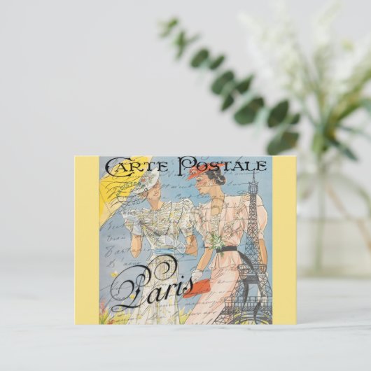 Vintag Paris Frankreich Frankreich - Eiffelturm Postkarte (Stehend Vorderseite)