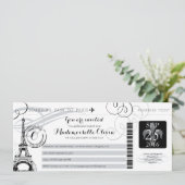 Vintag Paris Frankreich Geburtstagsparty Boarding  Einladung (Stehend Vorderseite)