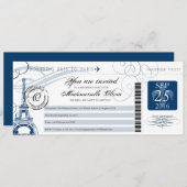 Vintag Paris Frankreich Geburtstagsparty Boarding  Einladung (Vorne/Hinten)