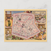 Vintag Paris Frankreich Karte Postkarte (Vorderseite)